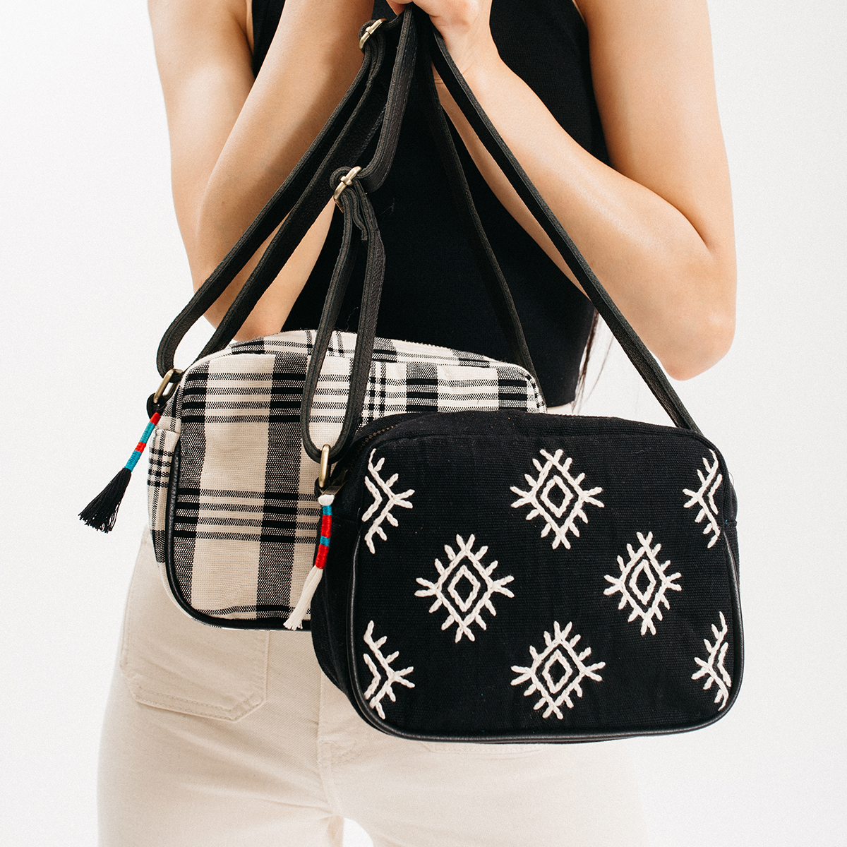 Black & White Handwoven Bags, Totes & Pouches | Artisan Crafted