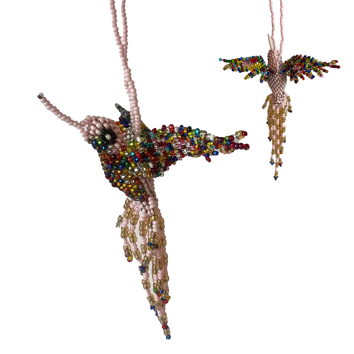 Beaded Hummingbird Charm