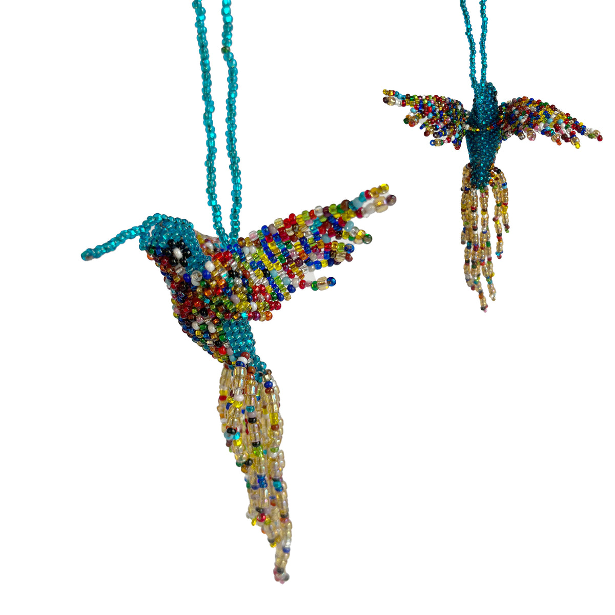 Beaded Hummingbird Charm