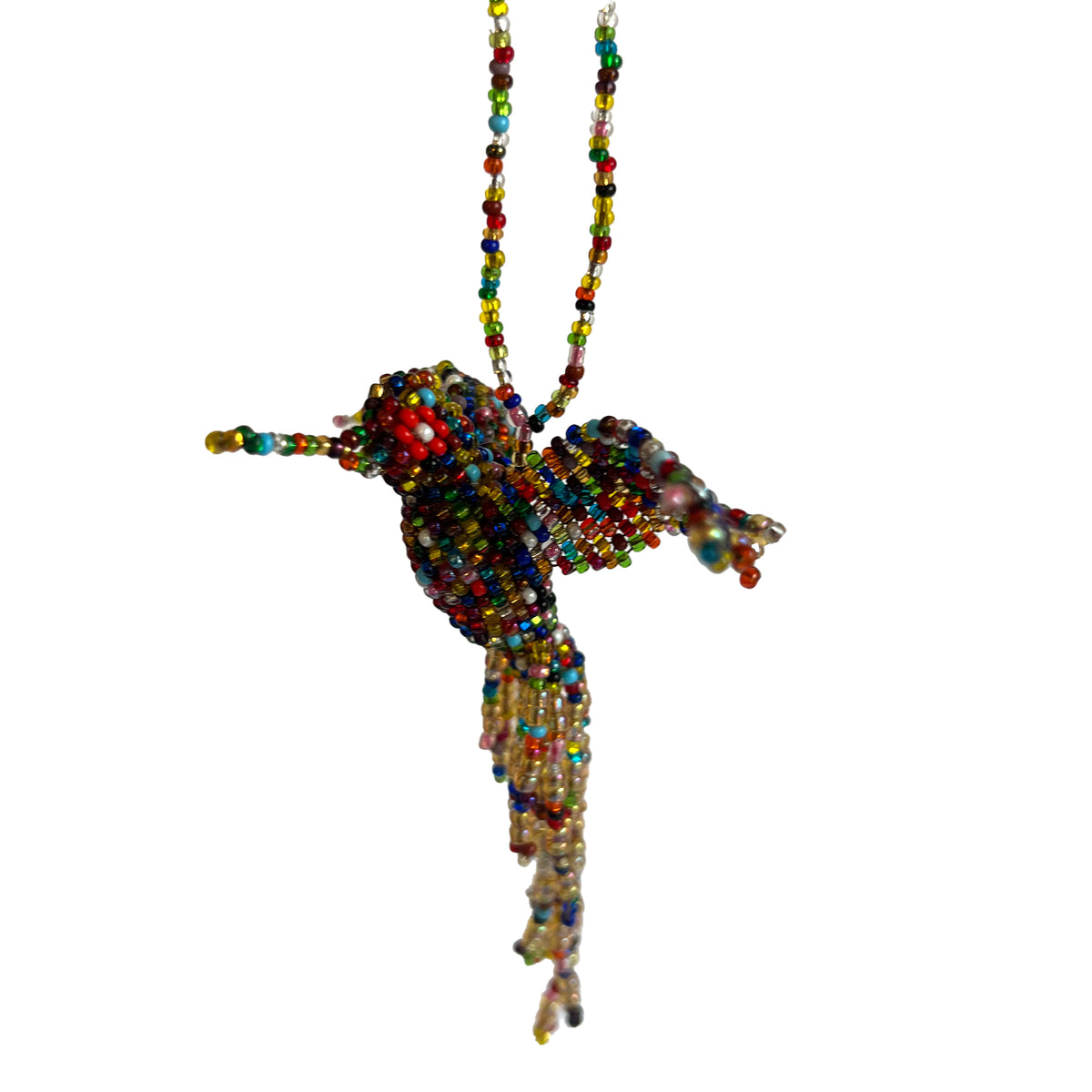 Beaded Hummingbird Charm