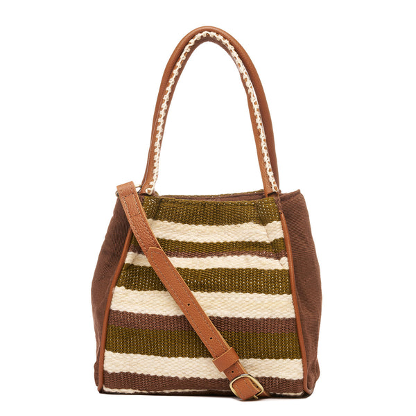 Handwoven Artisan Flora Petite Tote Forest - Sustainable Fashion