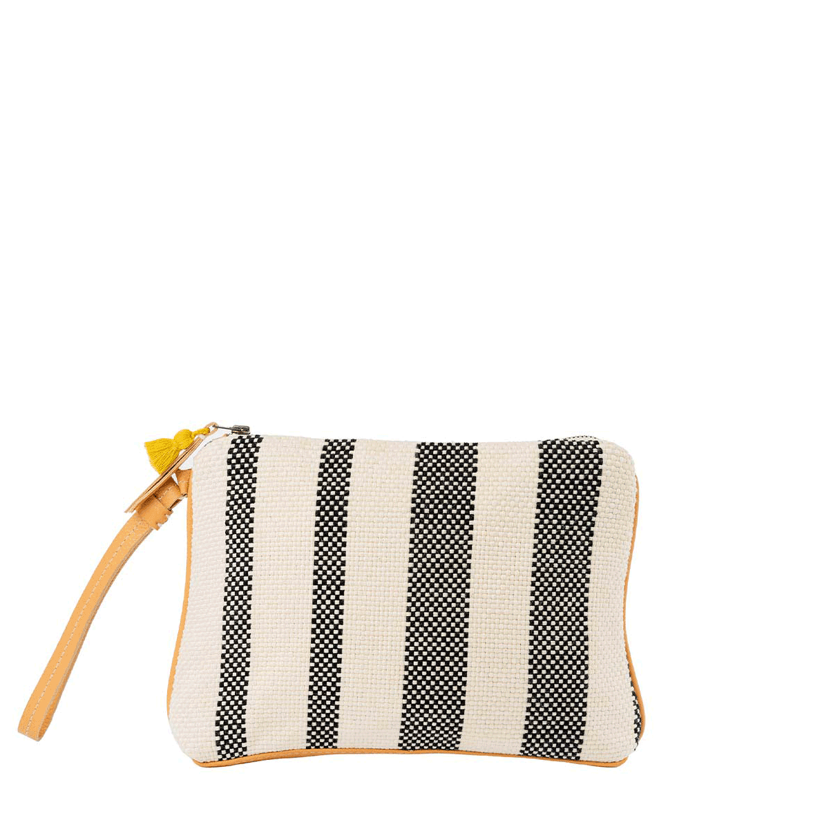A GIF of the front and back of the hand woven artisan Mini Carolina Clutch in Tourmaline