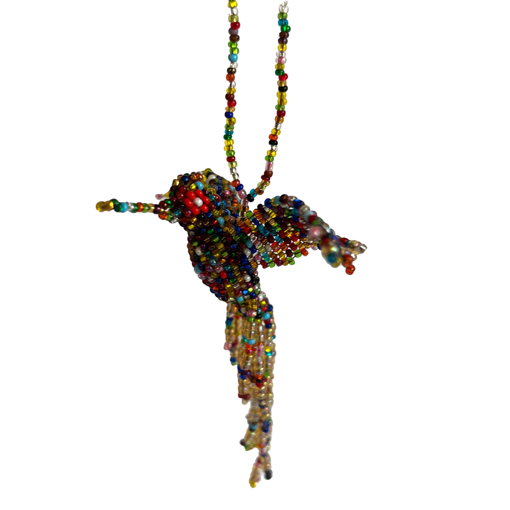 Beaded Hummingbird Charm