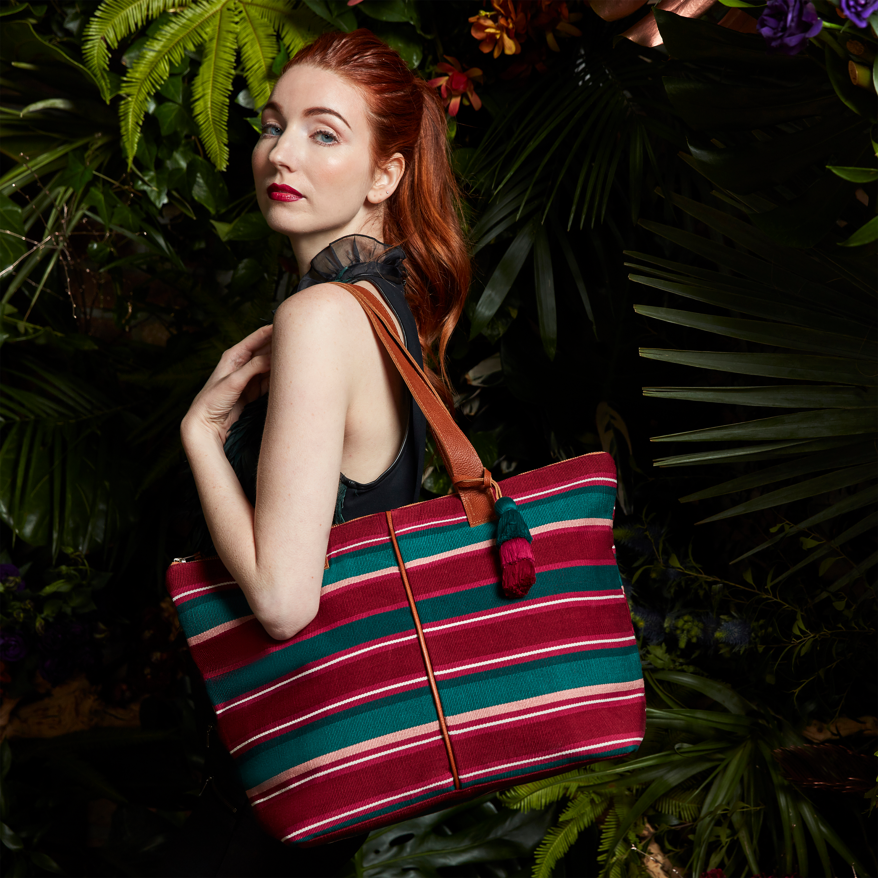 Fossil rachel 2025 striped tote