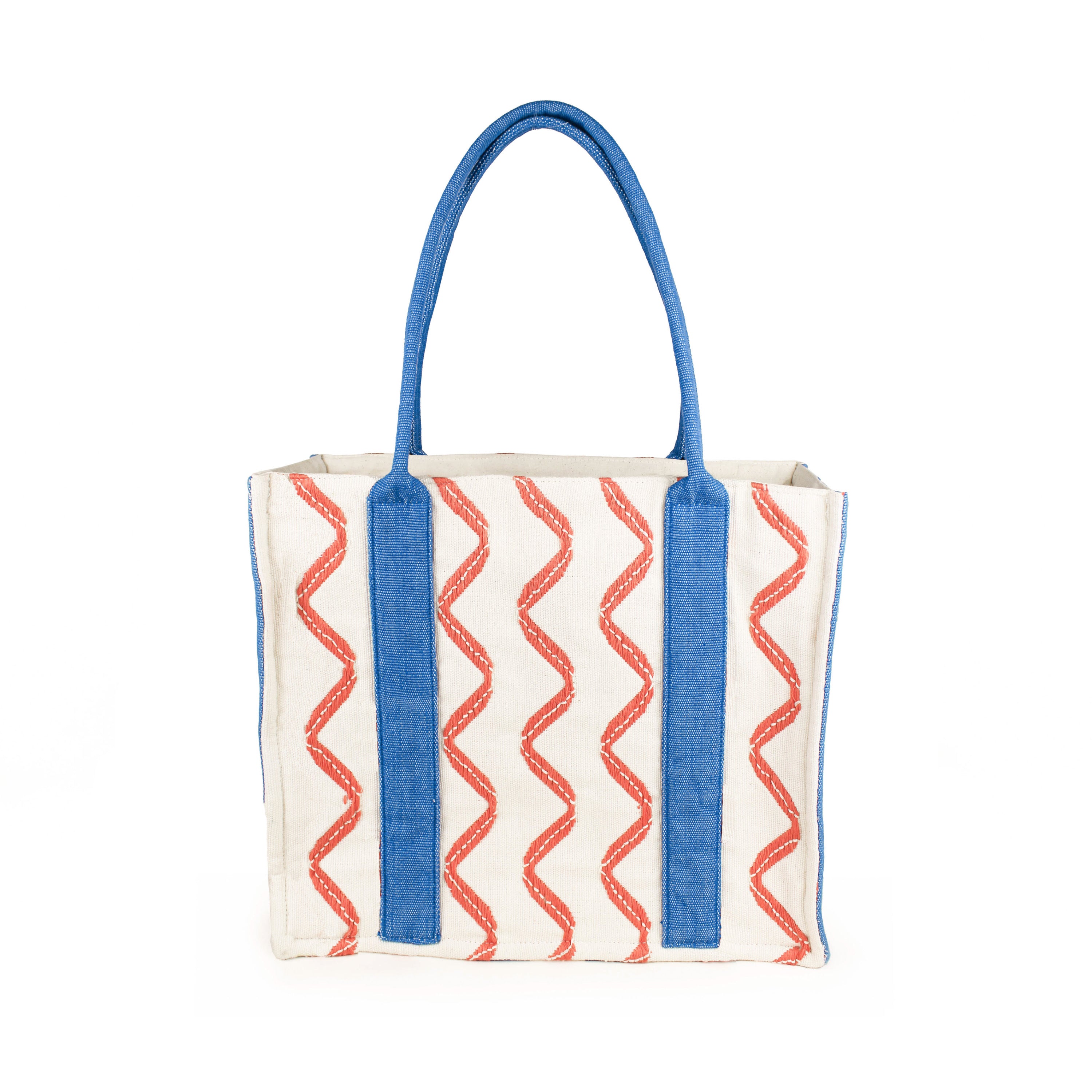Structured tote sales bag with pockets