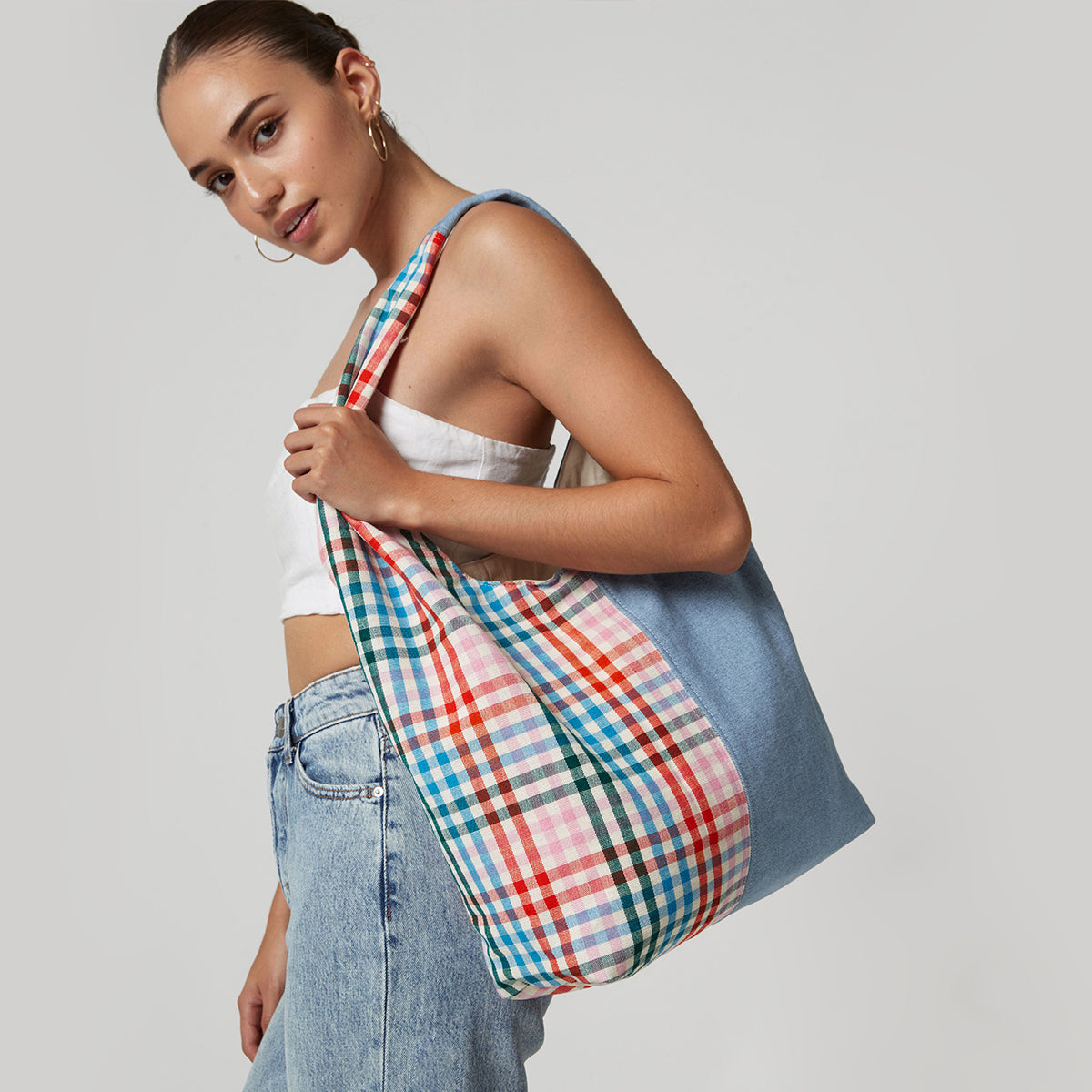 LIMITED EDITION: Checkered Tote Bag - Vertical